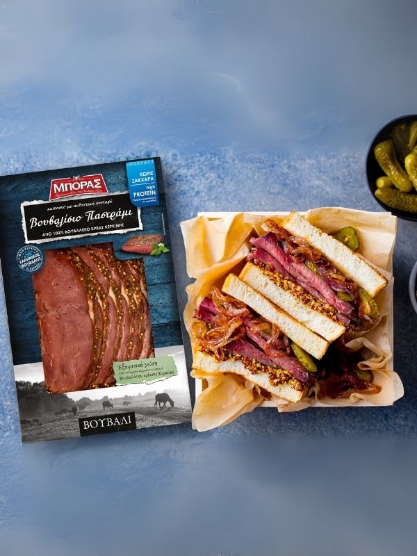 ΠΑΣΤΡΑΜΙ ΒΟΥΒΑΛΙΣΙΟ ΚΑΠΝΙΣΤΟ ΦΕΤΕΣ 6X100gr ΜΠΟΡΑΣ