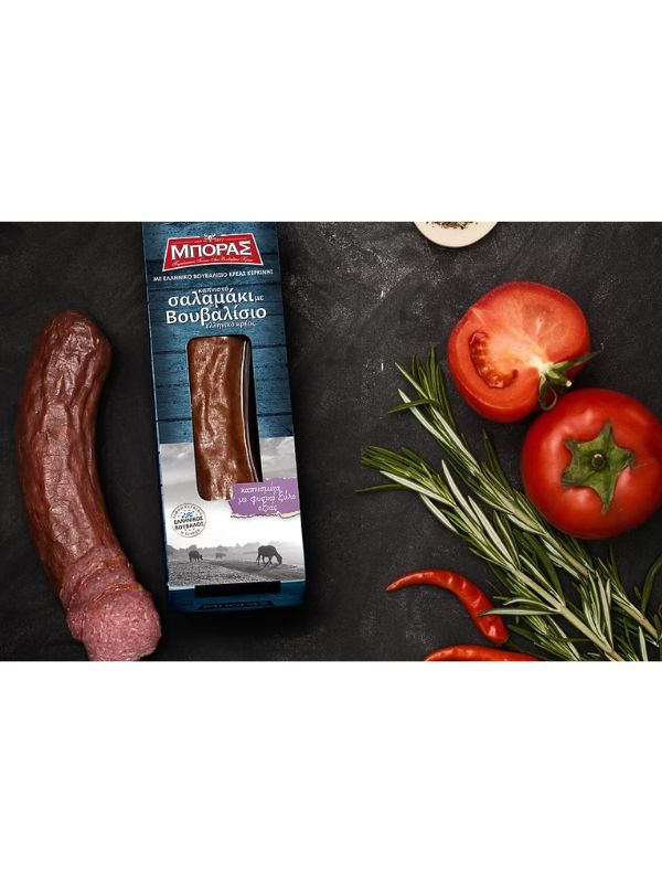 ΣΑΛΑΜΑΚΙ ΜΕ ΒΟΥΒΑΛΙΣΙΟ ΚΡΕΑΣ ΕΛΛΗΝΙΚΟ ΗΙΜΞΗΡΟ 250gr ΜΠΟΡΑΣ