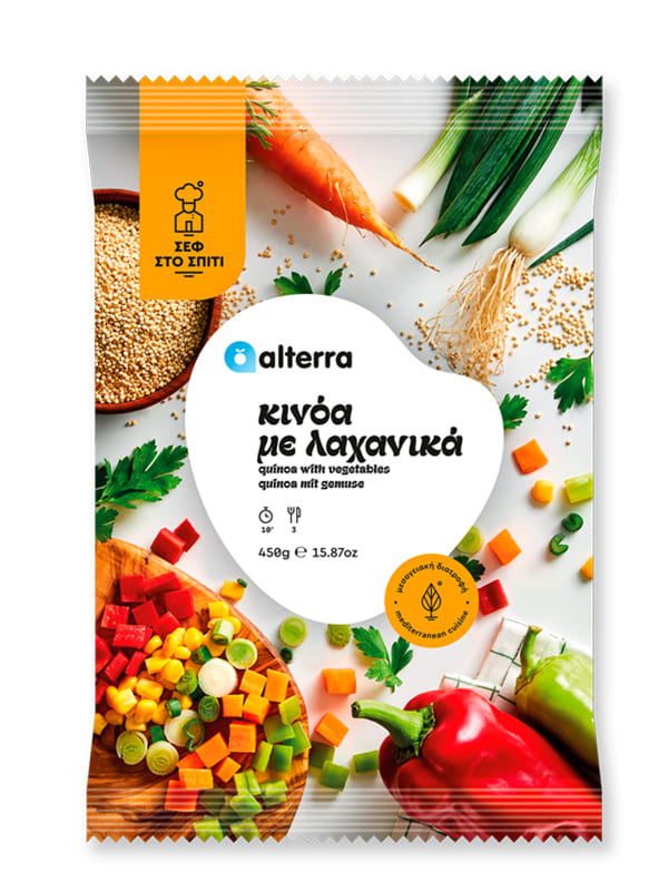 Έτοιμα γεύματα-κινόα με λαχανικά Alterra 20x450gr