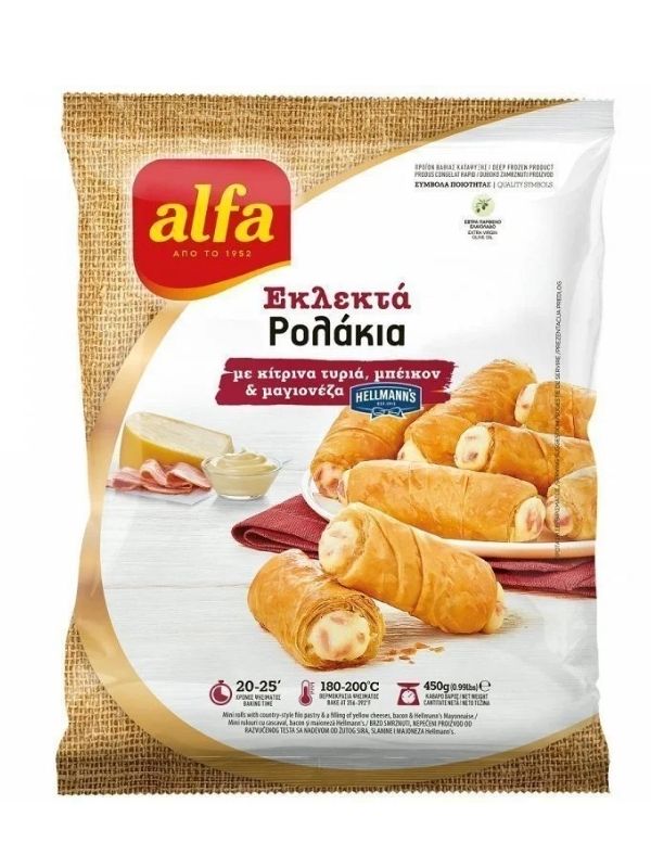 Εκλεκτά ρολάκια με κίτρινα τυριά μπέικον & μαγιονέζα 450g ALFA
