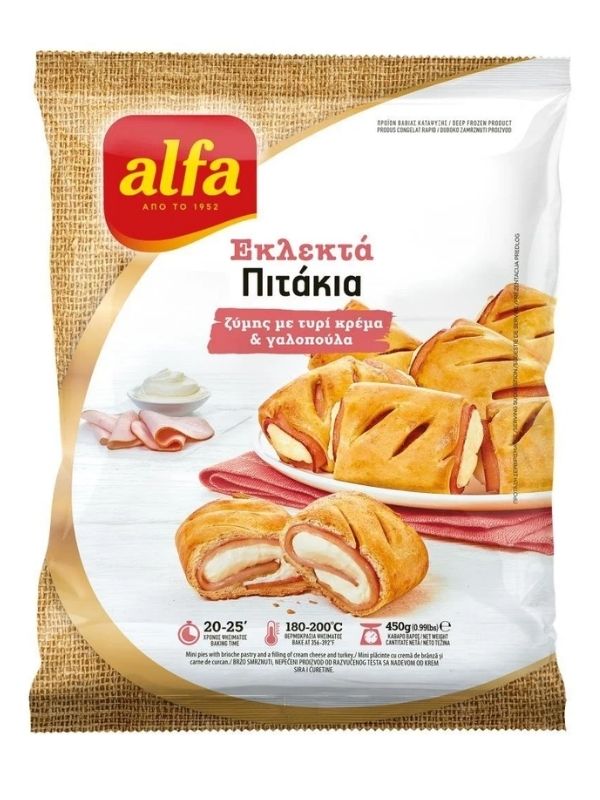 Εκλεκτά πιτάκια ζύμης με τυρί κρέμα & γαλοπούλα 450g ALFA