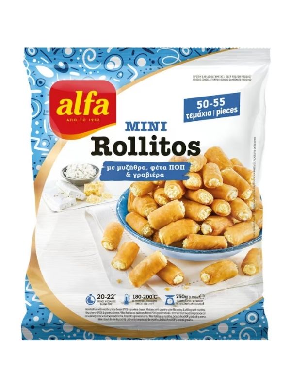 Mini rollitos μυζήθρα φέτα ποπ παρμεζάνα 750g ALFA