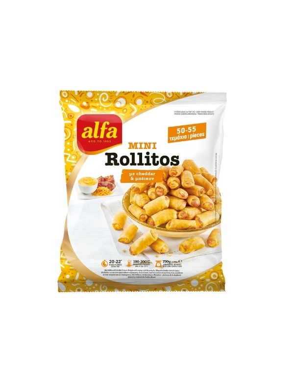 Mini rollitos τσένταρ & μπέικον 750g ALFA