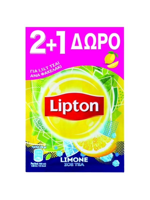 LIPTON ΦΑΚΕΛΑ ΣΤΙΓΜΗΣ ΛΕΜΟΝΙ 2+1 ΔΩΡΟ 8X375gr