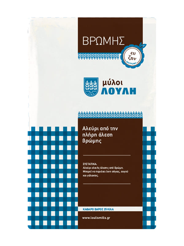 Αλεύρι βρώμης ολικής άλεσης 25kg ΜΥΛΟΙ ΛΟΥΛΗ
