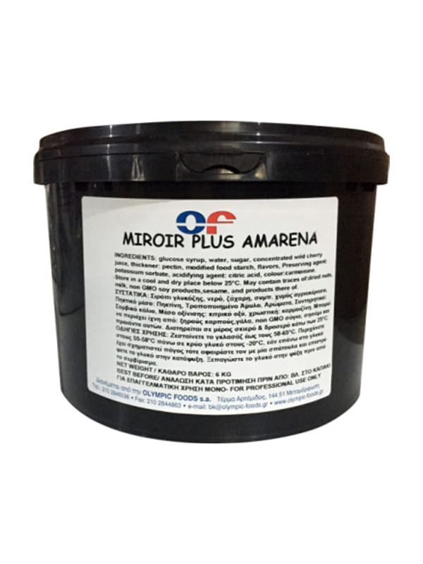 Γκλασάζ amarena plus ζεστή μέθοδος (miroir) 6kg OLYMPIC FOODS