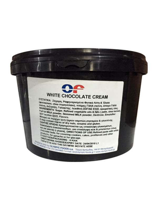 White chocolate cream 6kg OLYMPIC FOODS