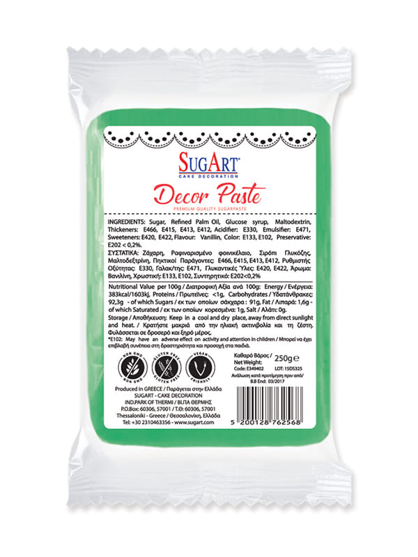 Decor paste ζαχαρόπαστα πράσινο 1kg