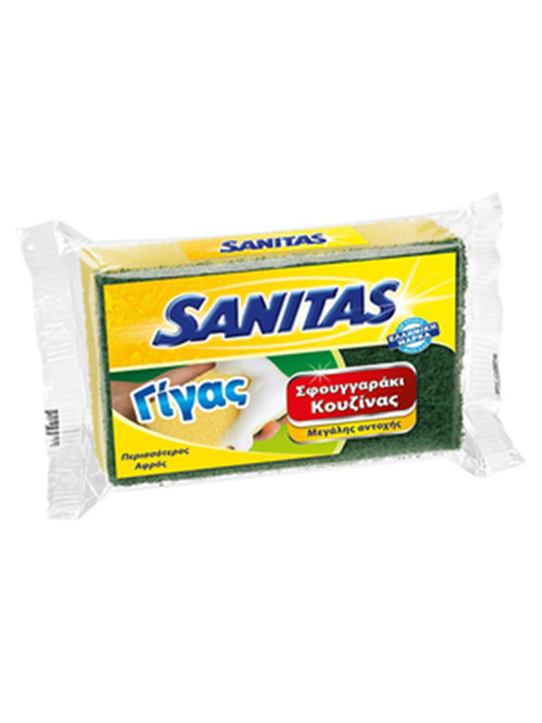 Σφουγγαράκι κουζίνας γίγας Sanitas 1Χ18τεμ