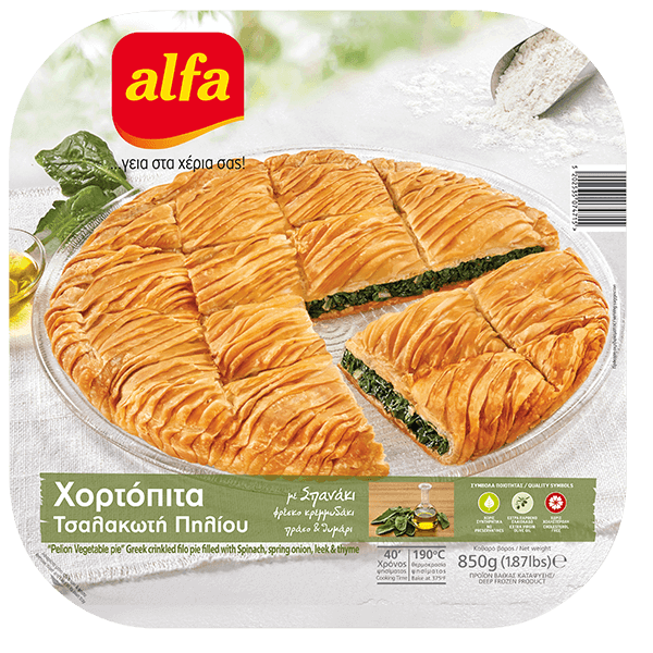 Τσαλακωτή πίτα με σπανάκι και τυρί 5X900g ALFA