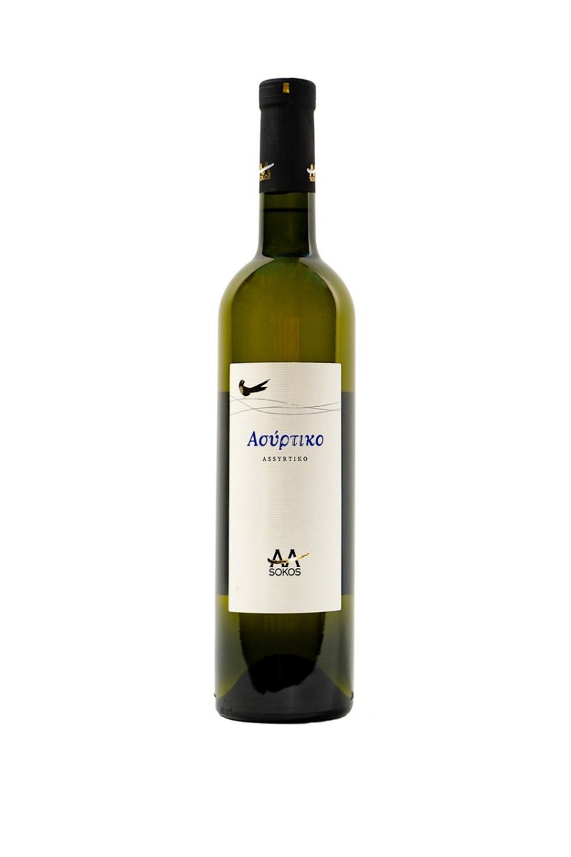 Οινος λευκος ξηρος "Φιλια Γη" ασυρτικο 10% 750ml