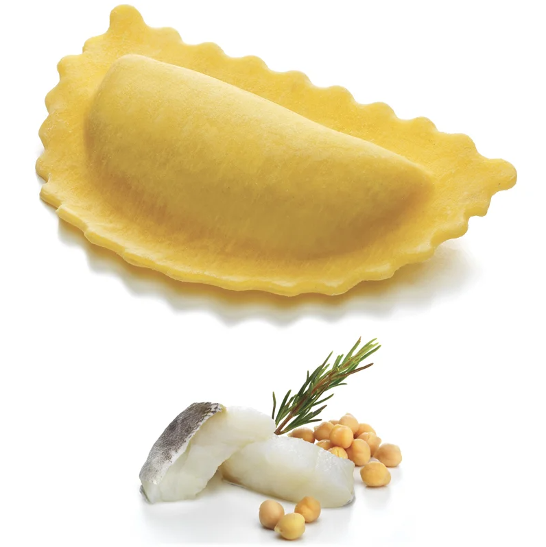 Mezzelune with Cod Fish, Chickpeas & Rosemary
